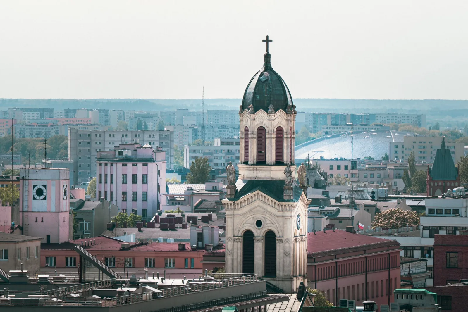 Łódź cityscape, illustrating a guide to dog-friendly walks