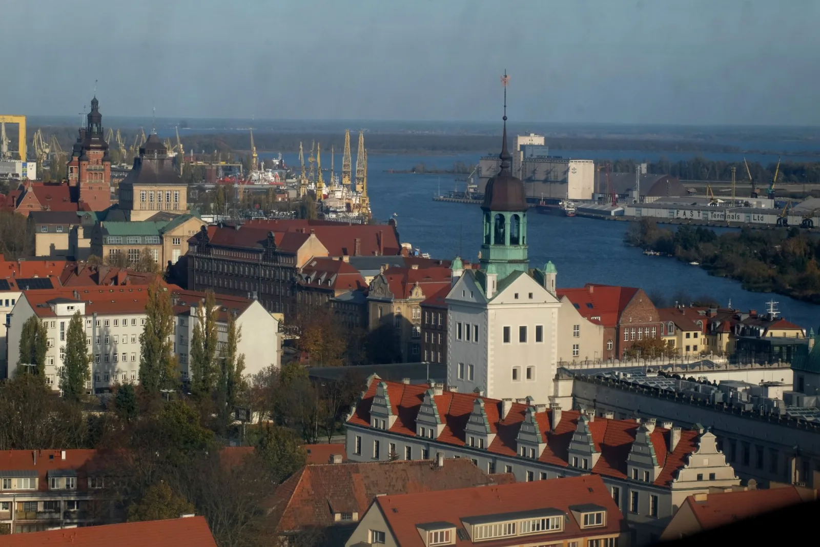 Szczecin cityscape, illustrating a guide to dog-friendly walks