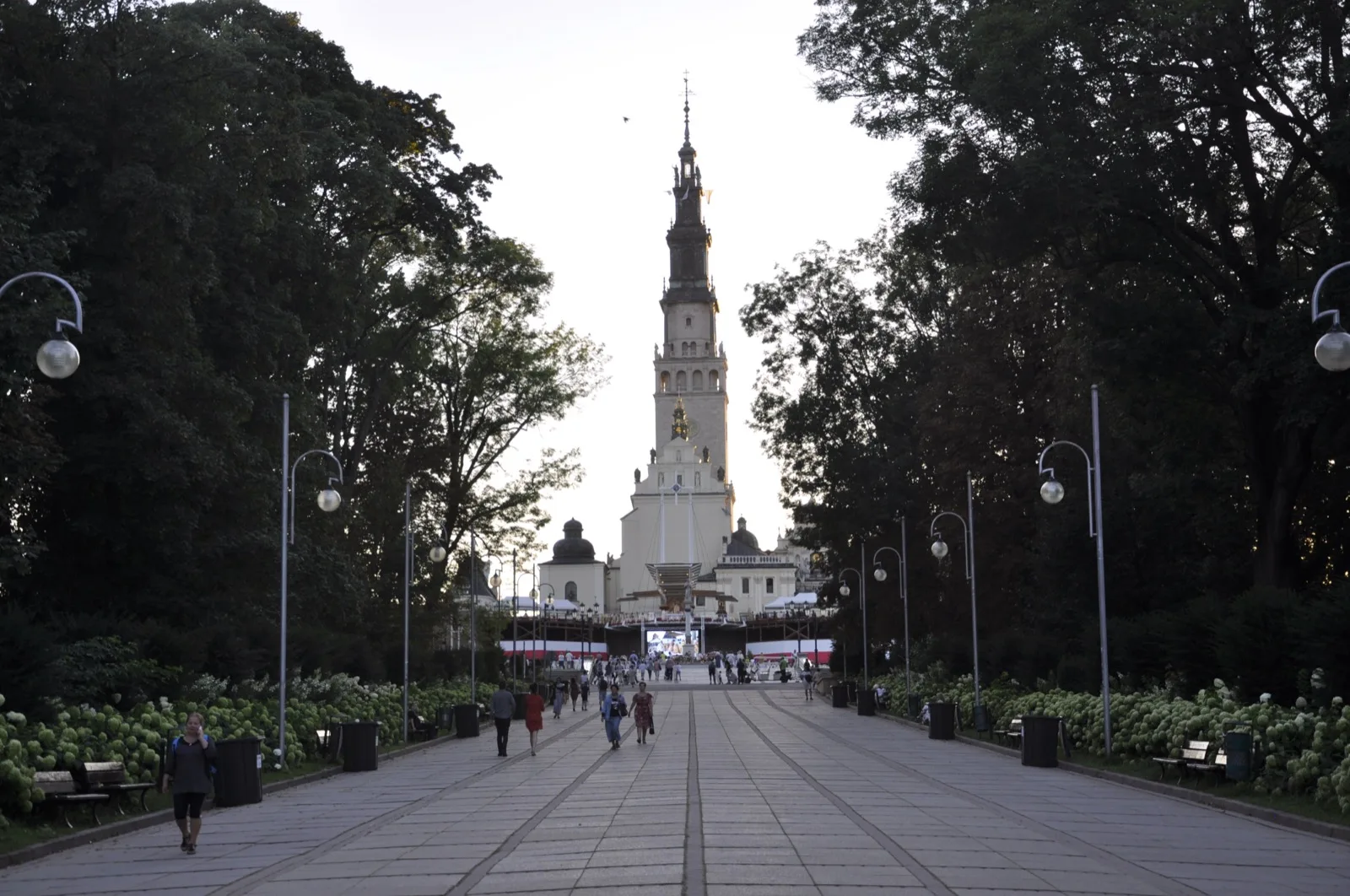 The avenue leading up to the Jasna Gora monastery in Czestochowa